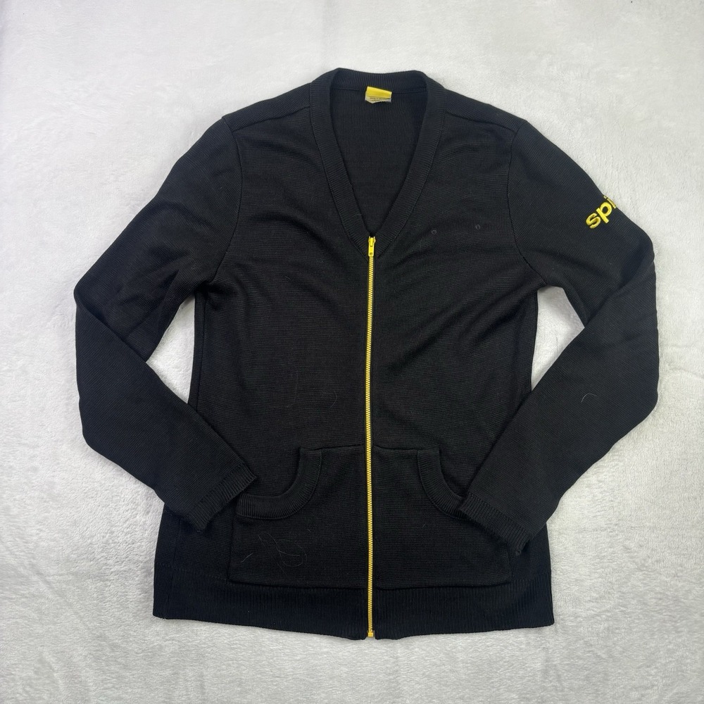 Spirit Airlines Black Full Zip Long Sleeve Sweater Knit Women's Medium Uniform